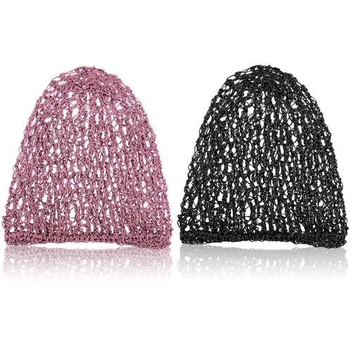 Miniatura 11 de Waydress 2 redes para el cabello para mujeres, trabajadoras de servicio de alimentos para dormir, gorra de pelo largo de malla de ganchillo