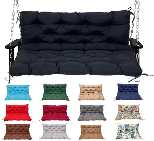 Miniatura 18 de Swing Cushions 2 Seater Replacement Waterproof Porch Swing Cushions with Backrest Thicken 4" Replacement Swing Cushions for Outdoor Furniture Patio
