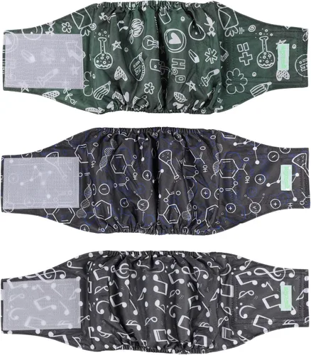 Miniatura 25 de wegreeco Pañales lavables para perros machos, paquete de 3 (ballena, talla L)