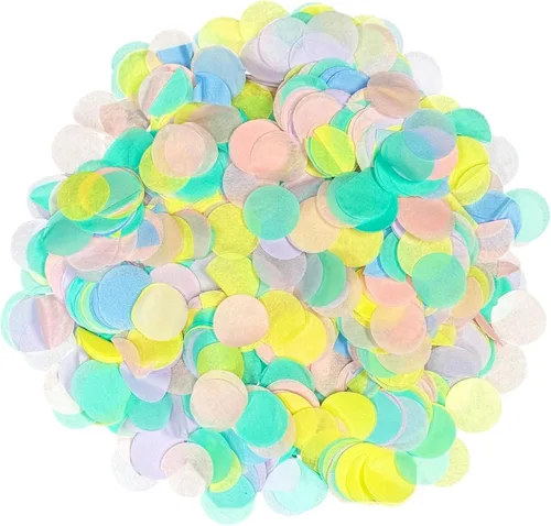 Miniatura 7 de Ultimate Confetti, Círculos de confeti biodegradables azul bebé, resistentes al fuego y caída lenta, confeti de papel de seda redondo para uso