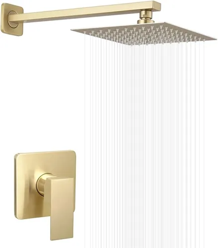 Miniatura 10 de Juego de grifo de ducha negro mate para baño, sistema de ducha de lluvia de lujo con cabezal de ducha de lluvia, kit de molduras de ducha de una