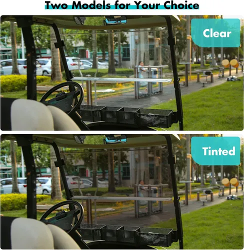 Miniatura 5 de 10L0L Parabrisas plegable para carrito de golf para Club Car Precedent 2004 en adelante, Tempo y modelos posteriores 2017 en adelante, resistente a