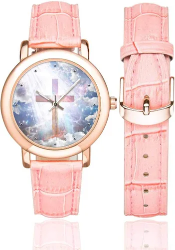 Miniatura 2 de InterestPrint Christian Bible Lettering - Reloj de pulsera para mujer, chapado en oro rosa