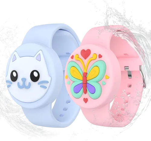 Miniatura 14 de Pulseras impermeables Air tag para niños (paquete de 2) - Pulsera de silicona suave oculta para Air tag - Soporte ligero de rastreador