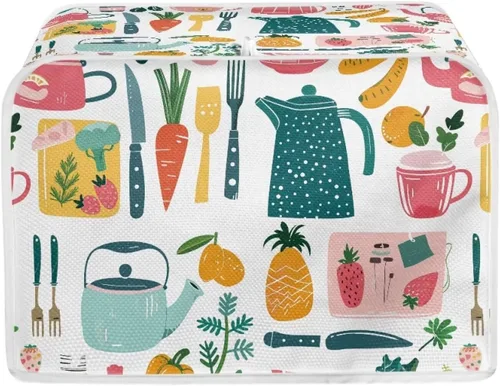 Miniatura 42 de chaqlin Cubierta para tostadora con estampado de chocolate, 2 rebanadas, resistente a las manchas, cubierta para horno de pan de diseño divertido