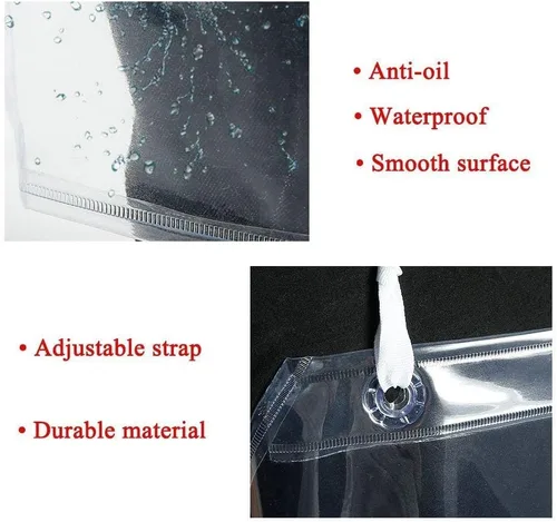Miniatura 4 de Delantal unisex de 47 x 27.5 pulgadas resistente al agua de PVC transparente hecho de vinilo