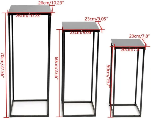 3 soportes altos para plantas para macetas, soporte de metal para plantas, jardín, boda, estante para plantas, soporte de exhibición para macetas