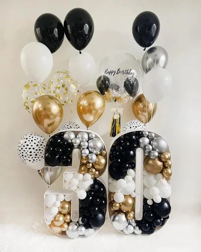 Miniatura 3 de FOTIOMRG 120 globos negros de 5 pulgadas, pequeños globos de látex para fiesta, calidad de helio para cumpleaños, graduación, baby shower, día