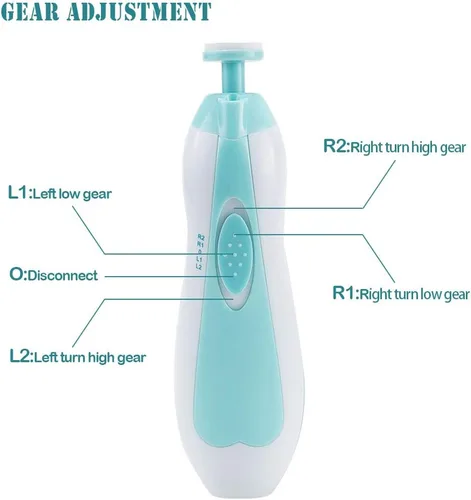 Miniatura 2 de Limpiador de uñas eléctrico para recién nacido, seguro para bebé, 6 en 1, juego de manicura con luz LED, dedos de los pies, kit de cuidado