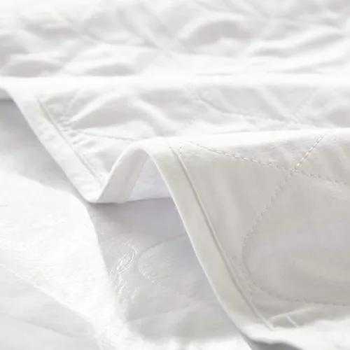 Miniatura 6 de Protector de colchón acolchado ajustable impermeable con capa de relleno altamente absorbente, 100% mezcla de algodón suave, transpirable, bolsillo