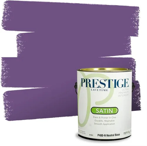 Miniatura 40 de PRESTIGE Pinturas de pintura interior e imprimación en uno, 1 galón, plano, combinación comparable de Sherwin Williams* Kimono Violet*