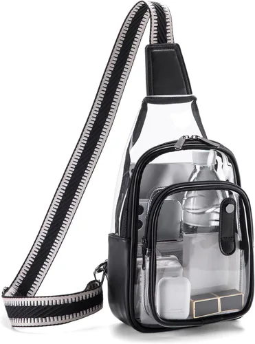Clear Bag for Stadium Events, Clear Purses For Women Stadium Crossbody Clear Fanny pack For Women Concert Bag