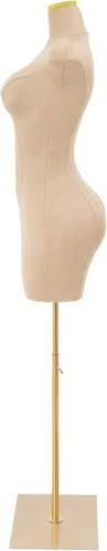 Miniatura 6 de Torso modelo de vestido femenino, 59 a 83 pulgadas de altura ajustable, formas de ropa de cuerpo de maniquí con base cuadrada de metal, soporte