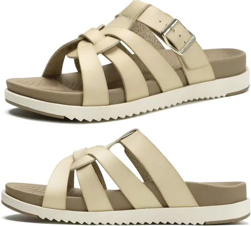 Miniatura 9 de KuaiLu Sandalias de gladiador para mujer con cómodo soporte de arco para verano, playa, vacaciones, caminar, viajes, pescador, toboganes, trajes