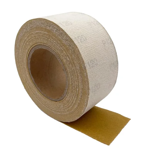 Miniatura 2 de Rollo de papel de lija de grano 120 con gancho y bucle, 2-3/4 pulgadas x 20 yardas de óxido de aluminio con respaldo de gancho y bucle, paño