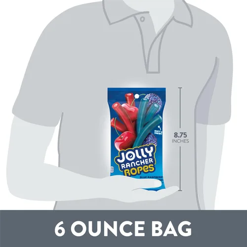 Miniatura 7 de JOLLY RANCHER Ropes - Bolsa de dulces con sabor a frambuesa azul y cereza, 6 onzas