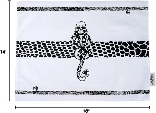 Miniatura 5 de Harry Potter Death Eater - Juego de manteles individuales de 4 piezas, 18 x 14 pulgadas, color blanco