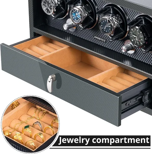 Miniatura 4 de Enrollador de reloj para relojes automáticos, enrollador de reloj mejorado con motor Mabuchi japonés, control de pantalla táctil LCD integrado