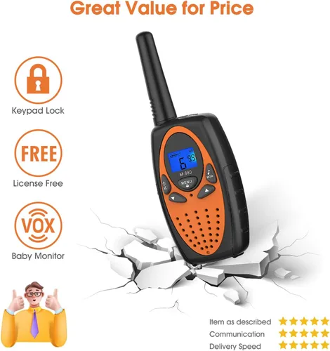 Miniatura 4 de Topsung Walkie Talkies de largo alcance, radio bidireccional M880 para adultos con pantalla LCD/Wakie-Talkies de resistencia con cancelación