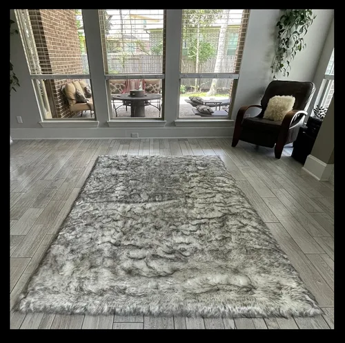 Miniatura 23 de LAMBZY Alfombra rectangular de piel de oveja sintética, súper suave, hipoalergénica, de felpa, lujosa alfombra de felpa sedosa para dormitorios