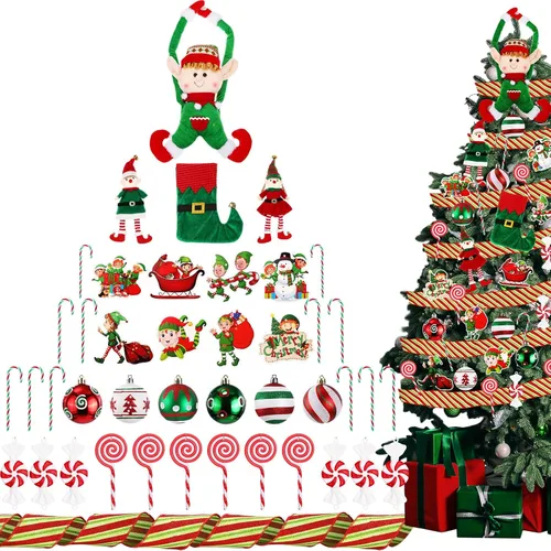 Miniatura 12 de 43 adornos patrióticos para árbol del 4 de julio, Día de la Independencia, adornos para árbol de Navidad, decoración de lazo rojo, blanco y azul