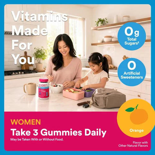 Miniatura 7 de SmartyPants Gomitas multivitamínicas Zero Sugar para mujeres: biotina, metilfolato, omega 3 (ALA), vitamina D3, C, vitamina B12, B6, A, K, zinc