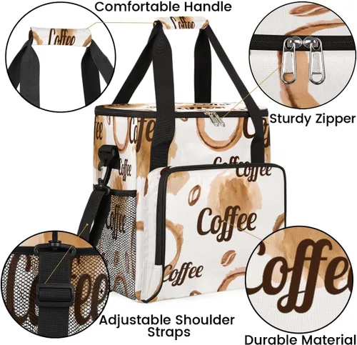 Miniatura 6 de Cafetera de acuarela, bolsa de café en granos, bolsa de almacenamiento de transporte de viaje, compatible con Keurig K-Mini o K-Mini Plus, portátil