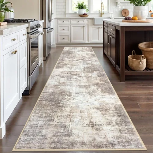 Miniatura 293 de IOHOUZE Alfombra abstracta lavable de 3 x 12 pies para pasillos, antideslizante para cocina, camino de entrada de lana sintética para interiores