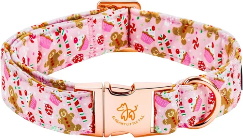 Miniatura 17 de Elegant Little Tail - Collar para perro de otoño, collar floral naranja duradero para perros medianos, ajustable para mascotas macho o hembra