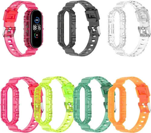 Miniatura 8 de REYDA Correa de silicona compatible con Xiao Mi Smart Band 7/Mi Smart Band 6/Mi Smart Band 5, suave y flexible y transpirable, pulsera de silicona