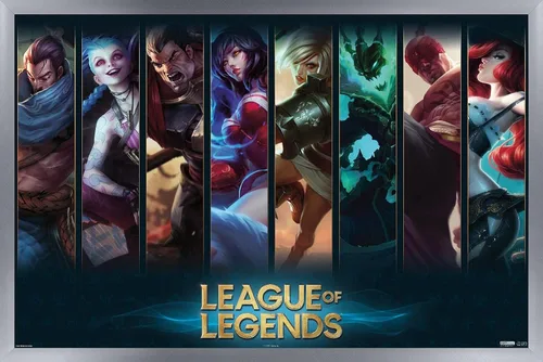 Miniatura 7 de League of Legends - Póster de pared de campeones, 22.4 pulgadas de largo x 14.7 pulgadas de ancho, versión enmarcada de madera de granero