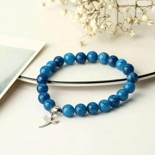 Miniatura 2 de Regalos para mujeres, pulseras de libélula, colibrí, mariquita, perezoso, 0.315 pulgadas, piedra natural, curativa, pulseras de relajación