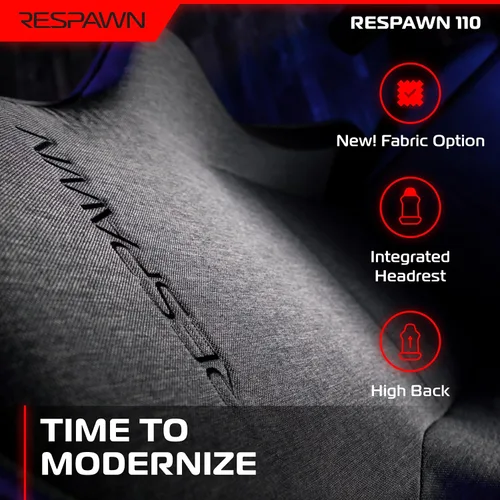 Miniatura 4 de Respawn Silla ergonómica 110 para juegos, silla giratoria reclinable de videojuegos de oficina con soporte lumbar, reposacabezas, resistente, Tela