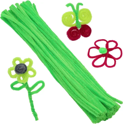 Zlulary 100 Piezas de Limpiadores de Tubos con Tallos de Chenilla, Juego de Limpiadores de Tubos de Color Sólido para Manualidades DIY, Artes y