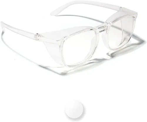 LianSan - Gafas de seguridad antivaho de gran tamaño para enfermeras, gafas certificadas Z87.1 para mujeres, protección UV cuadrada Transparente
