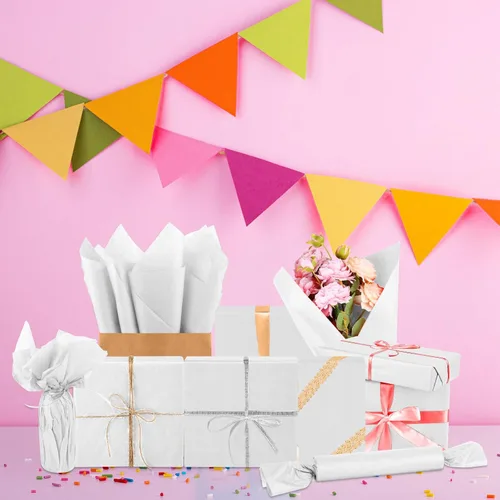 Miniatura 5 de Morcheiong 60 hojas de papel de seda blanco para envolver regalos, papel de seda a granel para manualidades, manualidades, floral, cumpleaños, boda