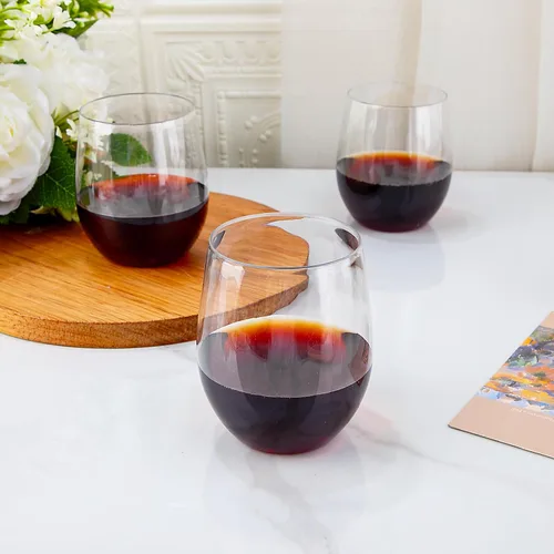 Miniatura 5 de SUT Copas de vino desechables sin tallo, copas de vino irrompibles de 12 onzas, inastillables, reciclables, copas de vino de plástico resistentes