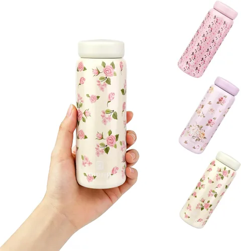 Miniatura 15 de Botella Térmica Pequeña Botella de Agua Aislada al Vacío Mini 200ml/6.8oz Botella de Agua de Acero Inoxidable Térmica para Bebidas Calientes y Frías