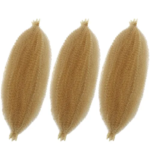 Miniatura 49 de Marley Twist - Cabello trenzado marrón Spring Twist de 18 pulgadas, cabello Marley para rastas suaves de imitación mariposa, cabello trenzado rizado
