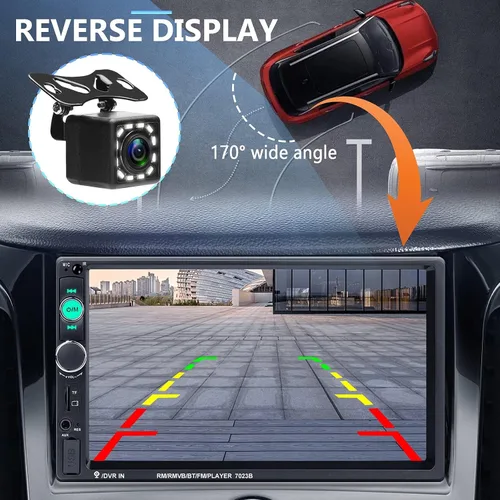 Miniatura 4 de Podofo Estéreo de coche doble DIN Radio de coche 7 pulgadas reproductor MP5 con pantalla táctil HD pantalla digital Bluetooth multimedia soporte