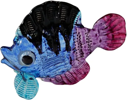 Miniatura 13 de 1shopforyou Figura de cristal soplado, figura de pez marino tropical, arte en miniatura, colección de vida marina, decoración de acuario, animal