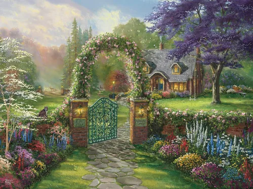 Miniatura 2 de Ceaco - Thomas Kinkade - Inspiraciones - Cabaña de colibrí - Rompecabezas de 300 piezas