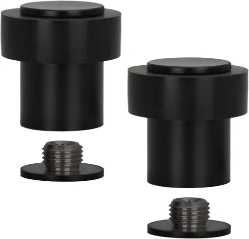 Miniatura 18 de Paquete de 2 topes de puerta EVI Tope de puerta de acero inoxidable – Cierre de tornillo – Protector de goma blanca – Tope de puerta de 0.79 x