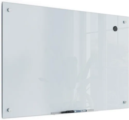 U Brands Pizarra blanca magnética de vidrio, 24 x 36 pulgadas, superficie blanca esmerilada, sin marco, solo para uso con imanes de alta energía,