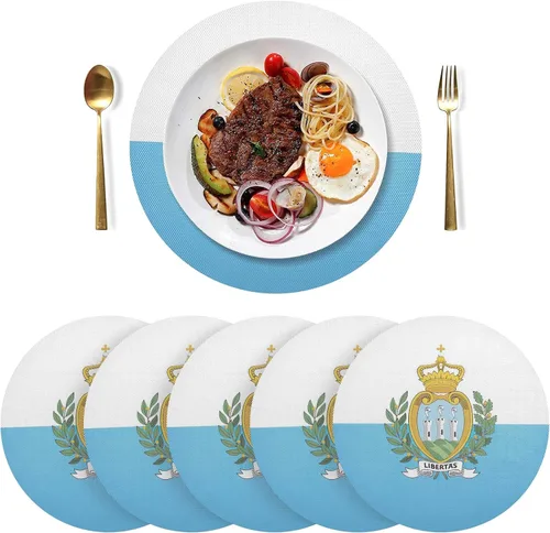 Miniatura 34 de Agender Pride Flag Round Placemats 15 Inch Seasonal Table Mats Decorative Table Mats for Home Kitchen Holiday Decoration