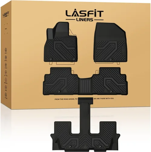 Miniatura 12 de LASFIT Tapete de carga y respaldo para Nissan Armada/Infiniti QX80 2019-2024, TPE para todo tipo de clima, ajuste personalizado, fácil de limpiar