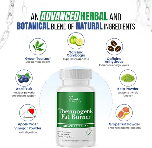 Miniatura 4 de Quemador de grasa termogénico para mujeres y hombres, píldoras de dieta magra brasileña Supresor del apetito y potenciador del metabolismo con té