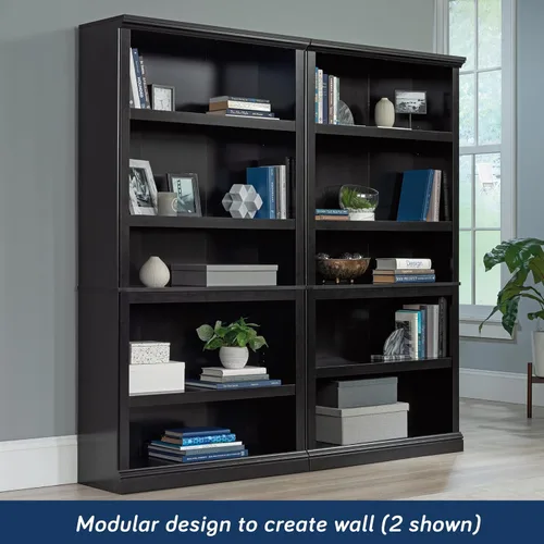 Miniatura 5 de Sauder Estantería de libros de madera de 5 niveles Librería multipropósito para oficina en casa, sala de estar, en acabado Negro Estate Estate Negro