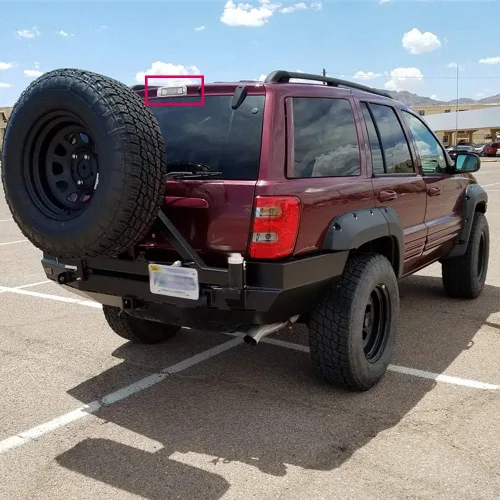Miniatura 9 de CHEDA Tercera luz de freno 3D, compatible con Jeep Cherokee 1997-2001, lente cromada, carcasa LED, lámpara de carga trasera, barra trasera