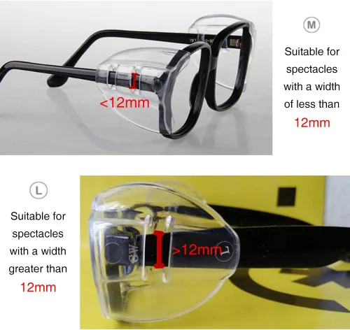 Miniatura 2 de Korty 6 pares de protectores laterales de gafas de ojo, protectores laterales deslizantes para gafas de seguridad, se adaptan a pequeños a grandes